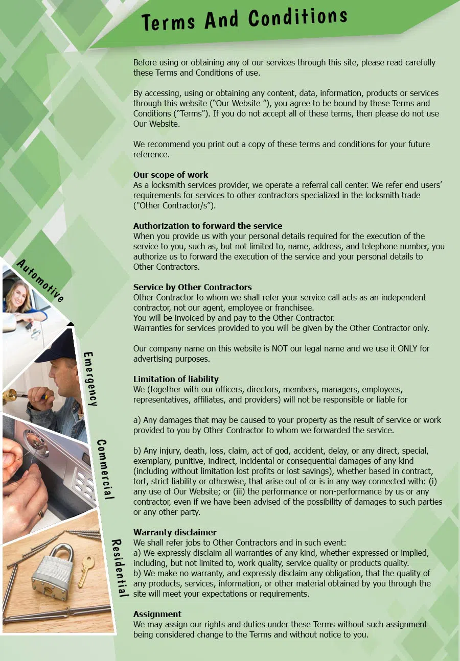 Aqua Locksmith Store Lake Oswego, OR 503-305-9504 - TermsAndConditions-2